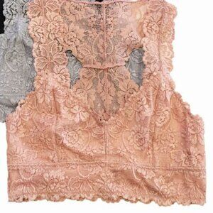 H47 MISTY ROSE LACE T BACK BRALETTE STD SIZE